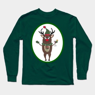 CHRISTMAS Cocktails Reindeer Long Sleeve T-Shirt